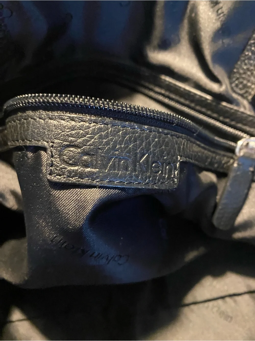 Calvin Klein Black Quilted Shoulder Bag with silver Chain Handles